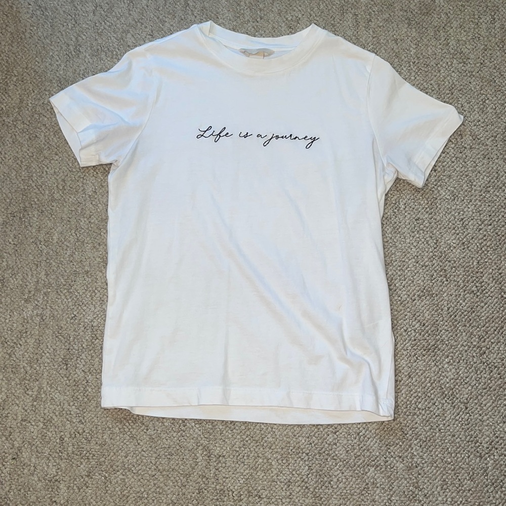 “Life is a journey” embroidered t-shirt